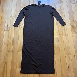 NWT Aleeza Paris Solid Lounge Dress in Chocolate Brown size medium